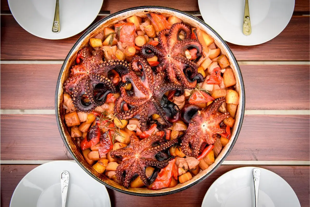 Traditional Croatian dish Octopus Peka
