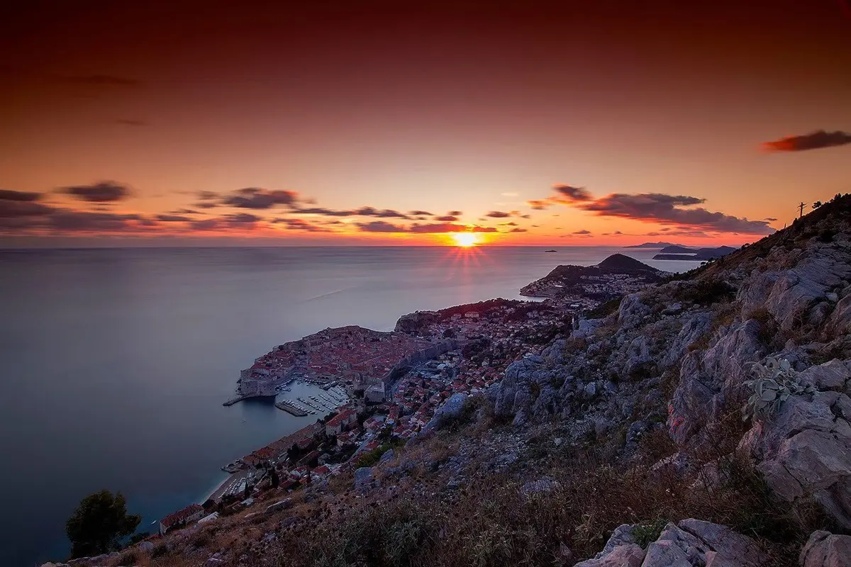 Sunset from the Hill Srđ above Dubrovnik