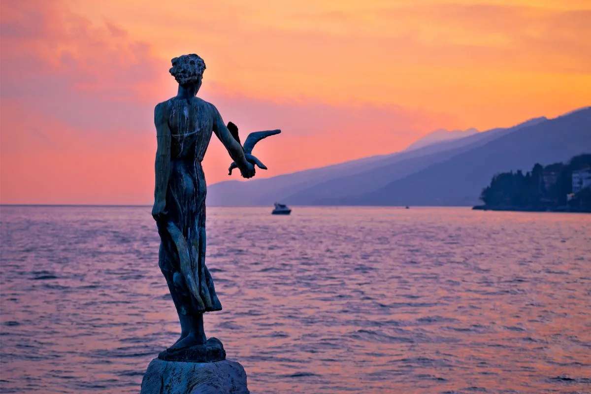 Famous Statue in Opatija above the sea
